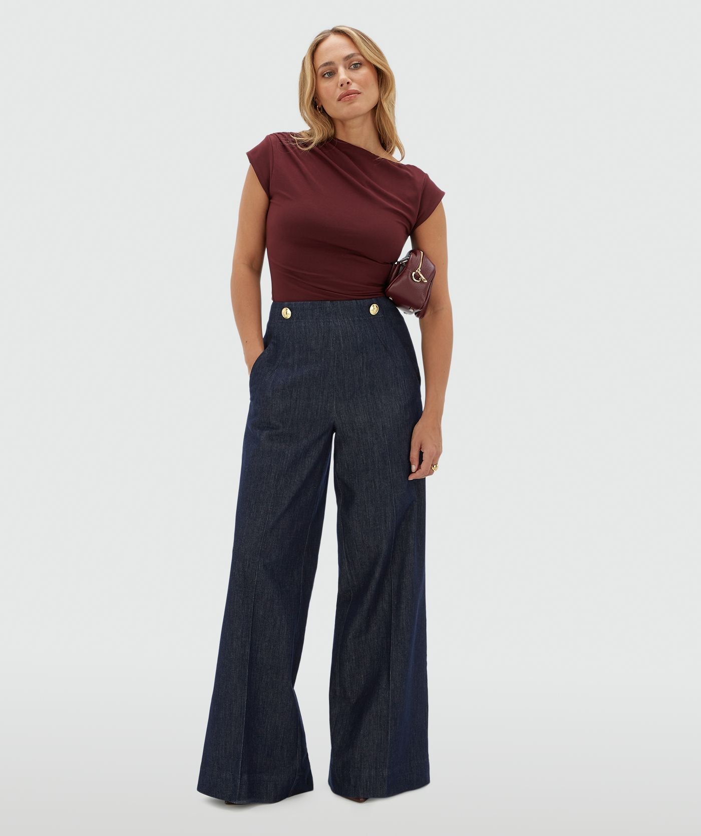 Percy Slim Fit Top - Burgundy