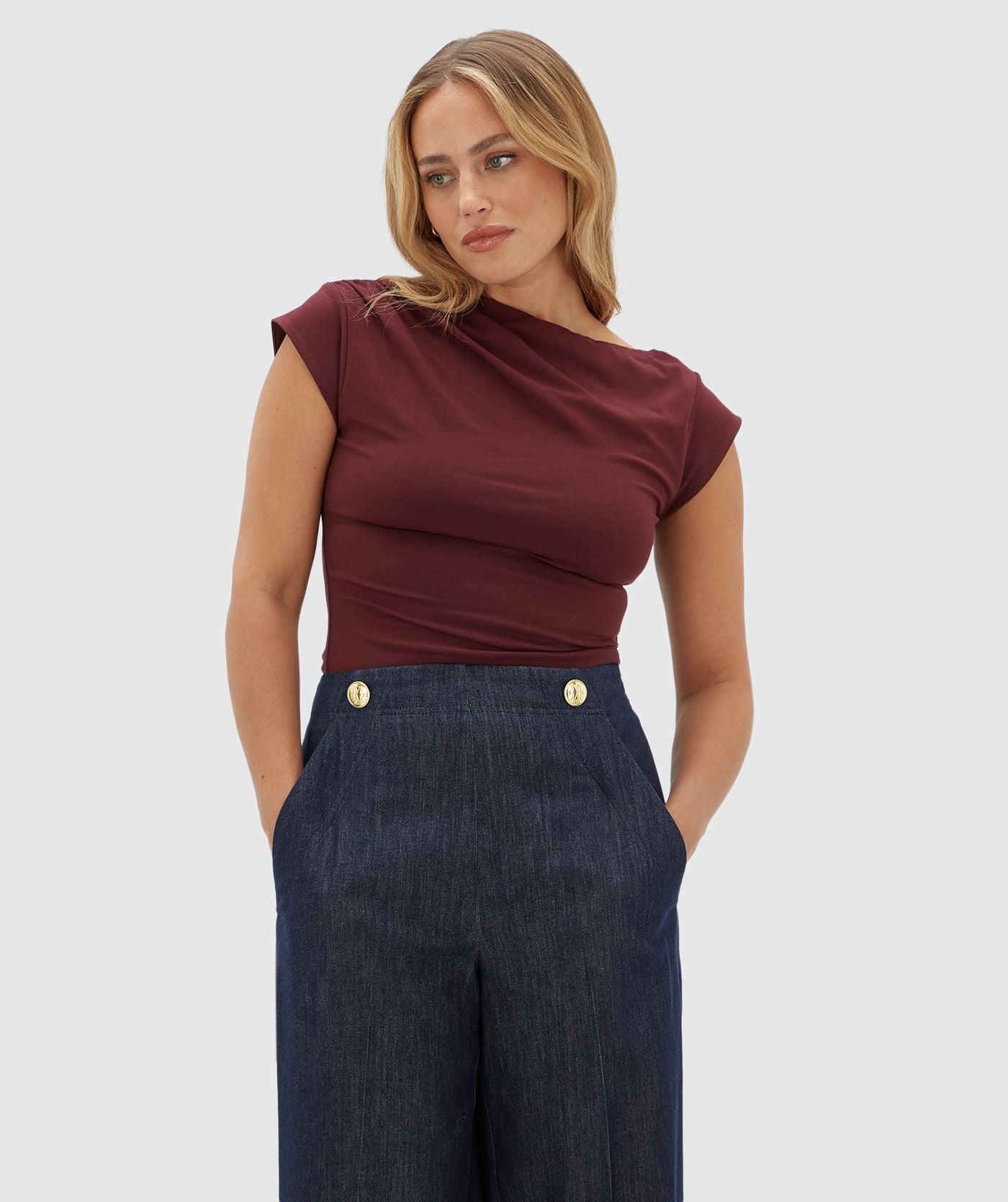 Percy Slim Fit Top - Burgundy