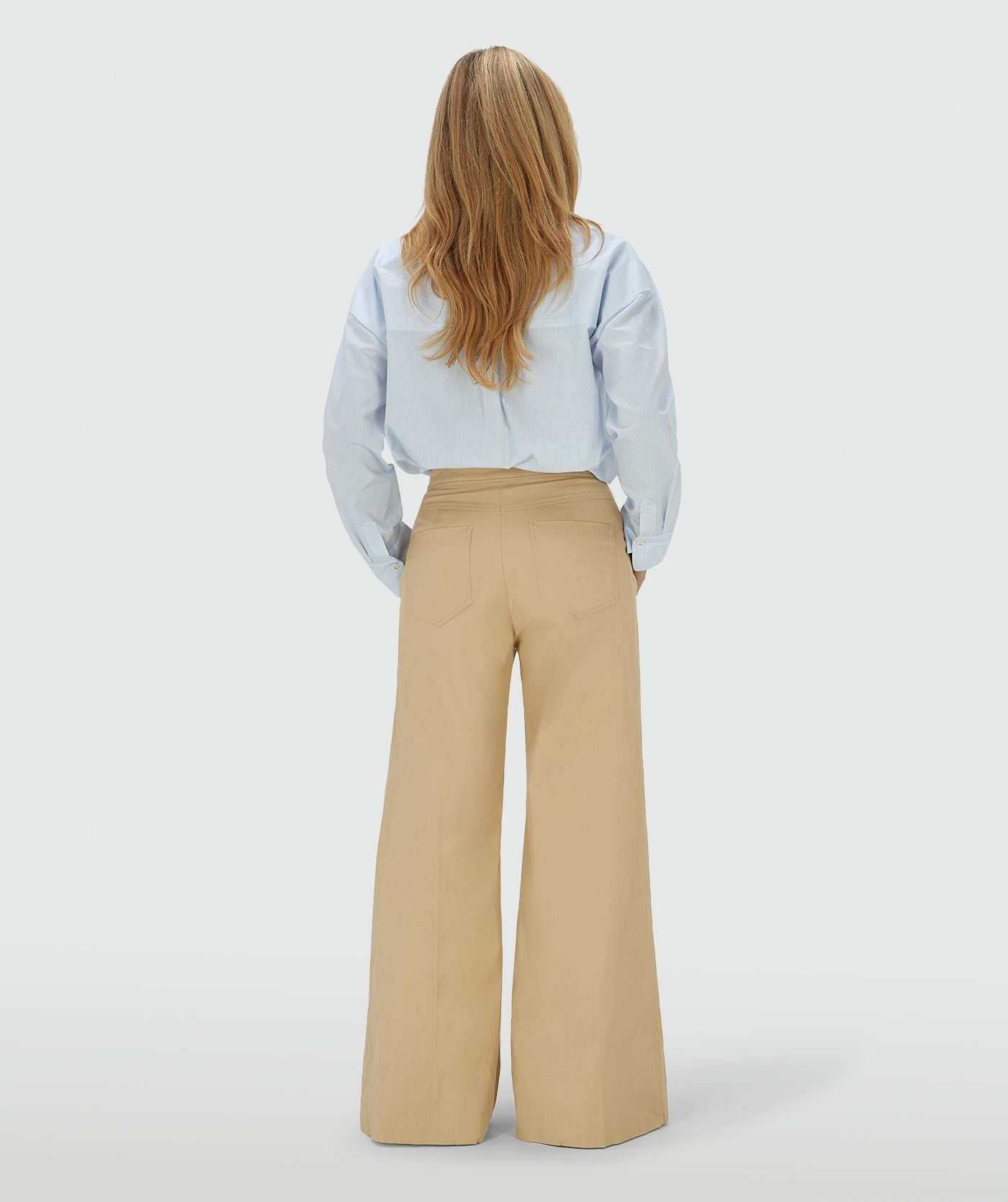 REGINA mid rise wide leg pantalon - light camel