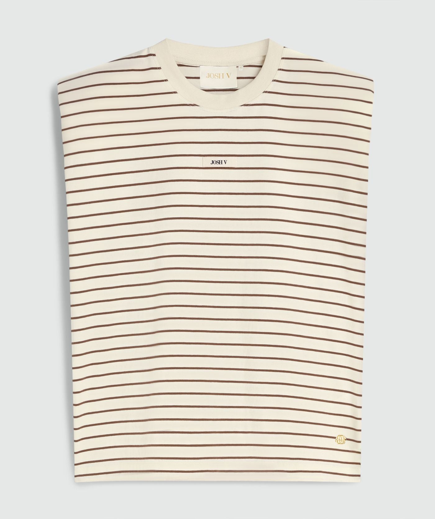 Sue Regular Fit T-shirt met Logo - Crème White Dark Brown