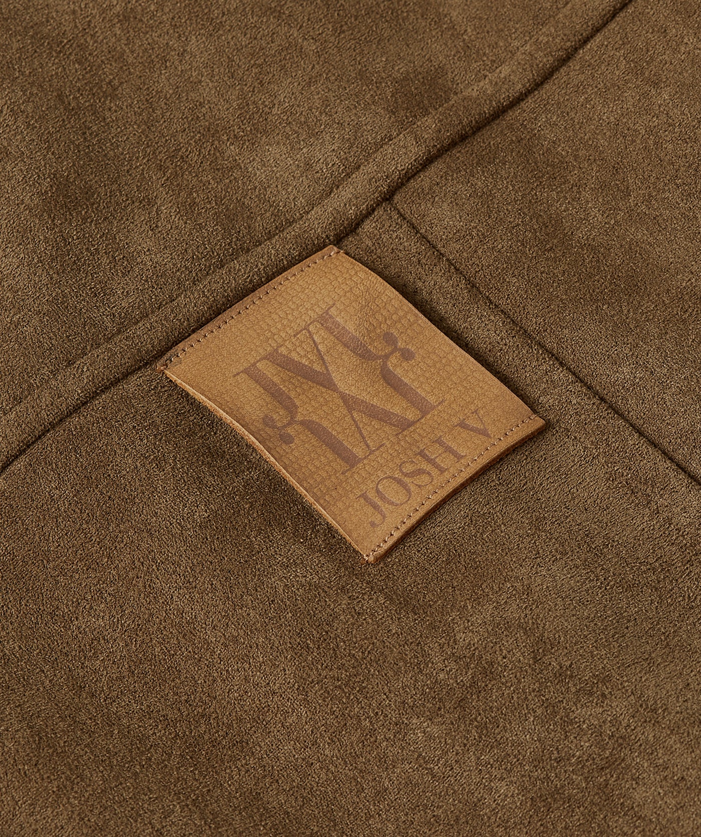 JV-VITO oversized jacket van suedine - dark khaki