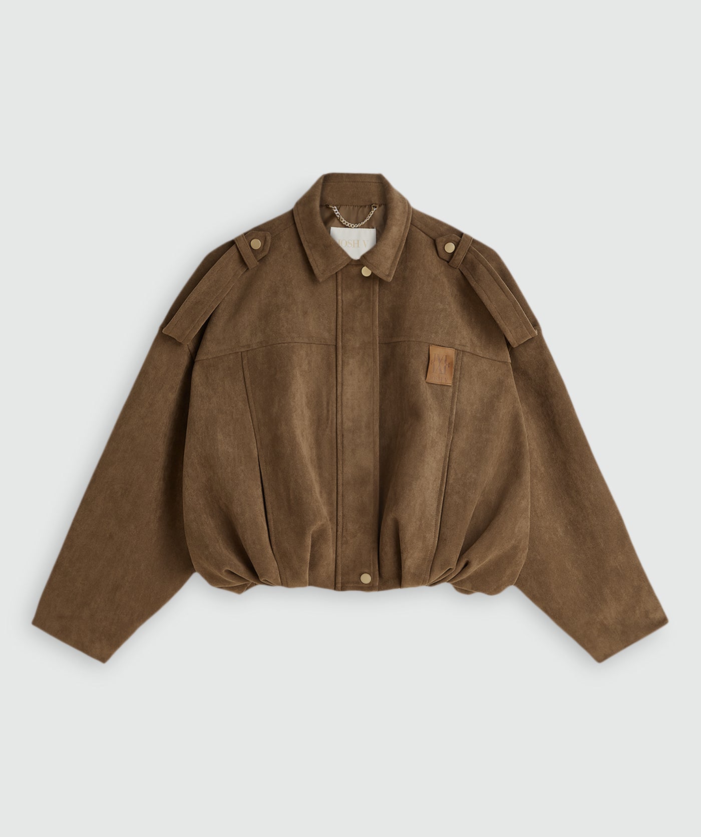 JV-VITO oversized jacket van suedine - dark khaki